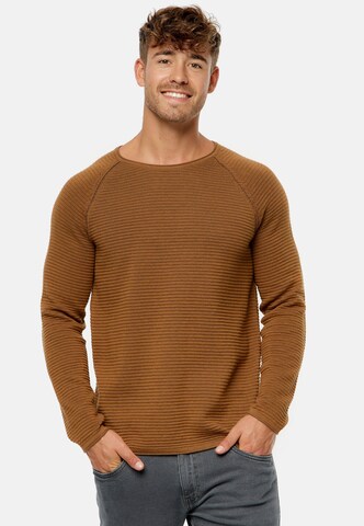 Pull-over 'Camilo' INDICODE JEANS en marron : devant