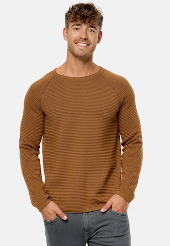 INDICODE JEANS Sweater 'Camilo' in Brown: front