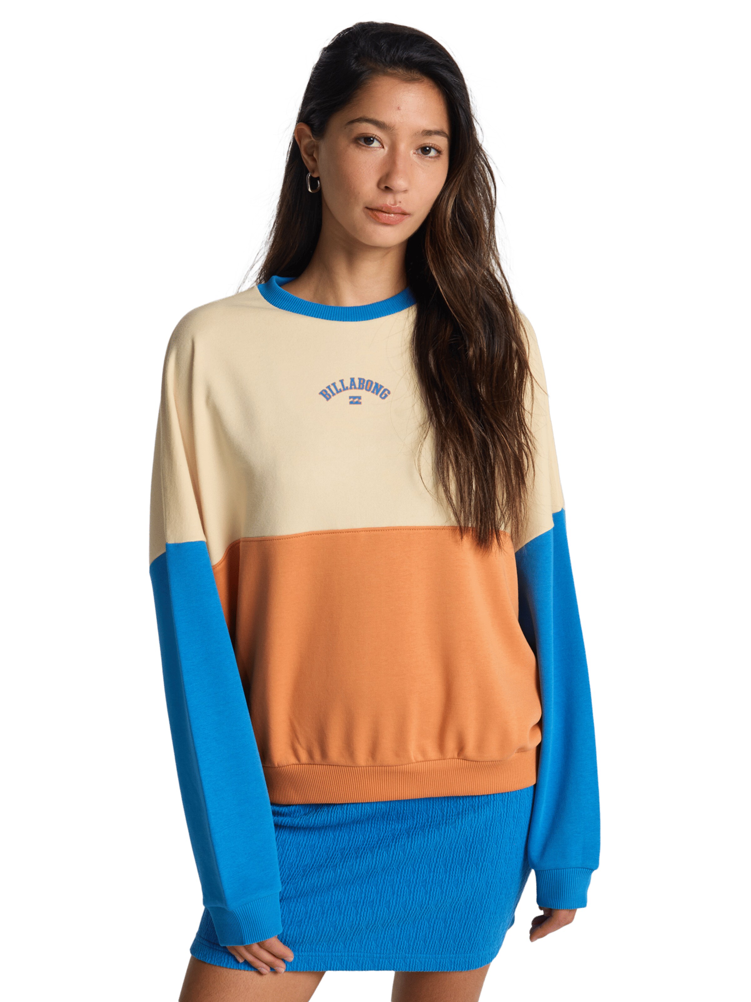 BILLABONG Sweatshirt 'Jump Around Block' in Beige: front