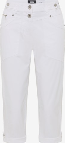 CECIL Slim fit Pants in White: front