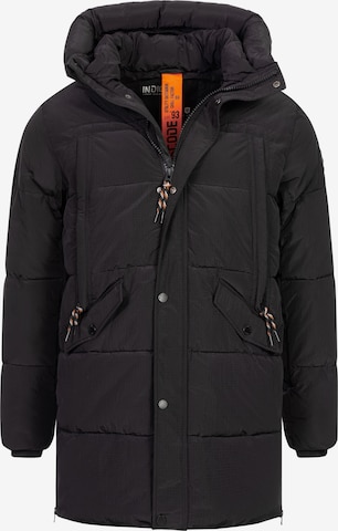 INDICODE JEANS Winter Parka 'Kasper' in Black: front