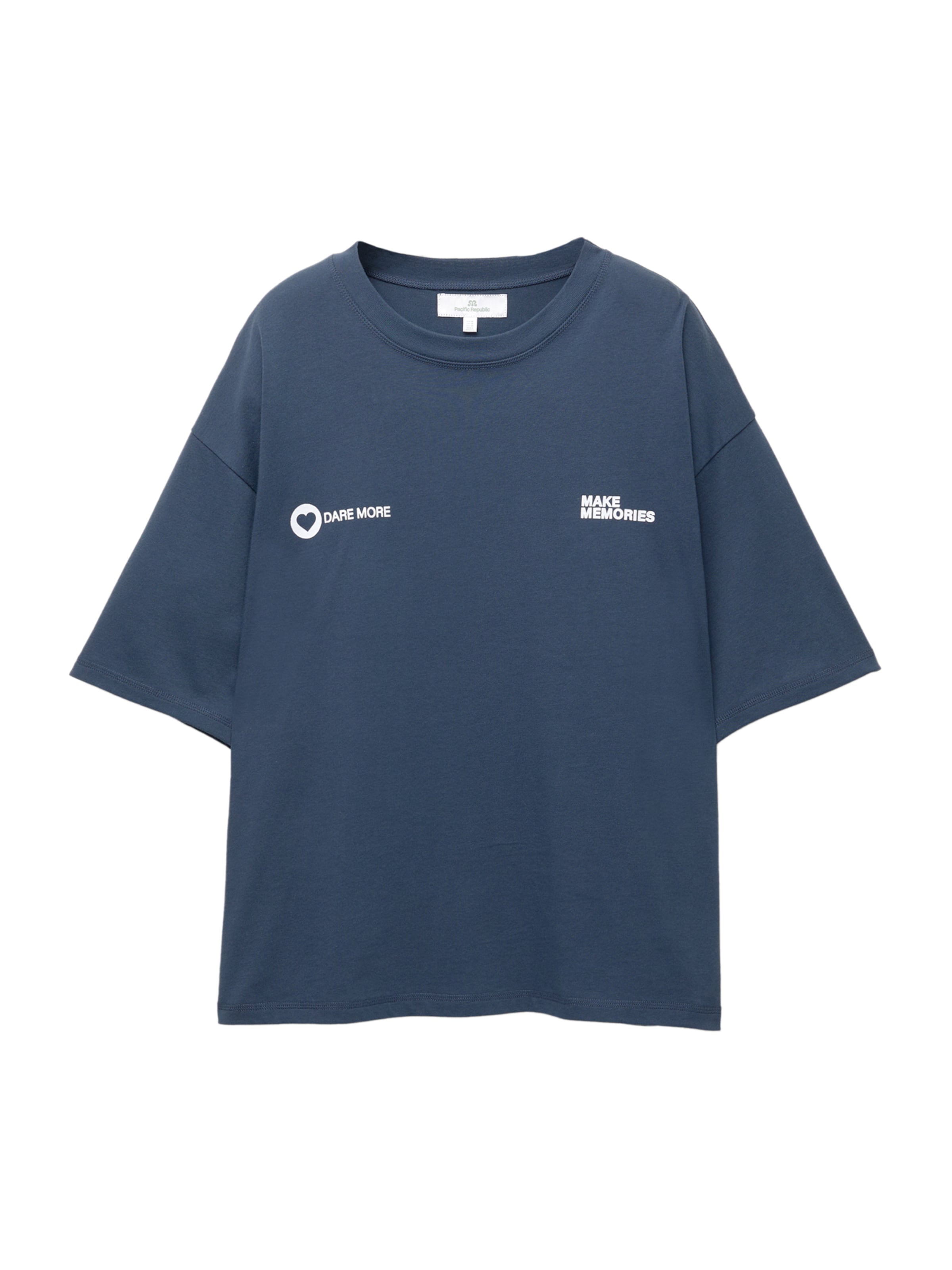 Pull&Bear Oversized tričko 'PACIFIC' – modrá: přední strana