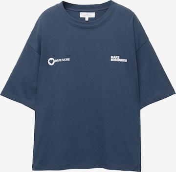 Pull&Bear Oversized paita 'PACIFIC' värissä sininen: etupuoli