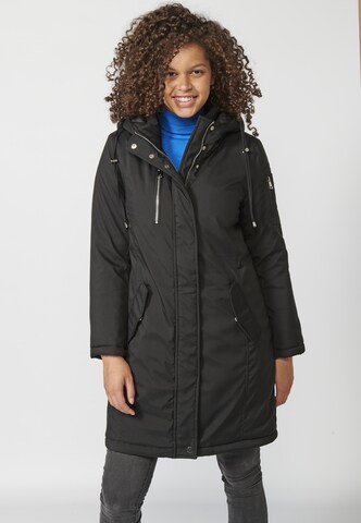 KOROSHI Between-seasons parka in Black: front