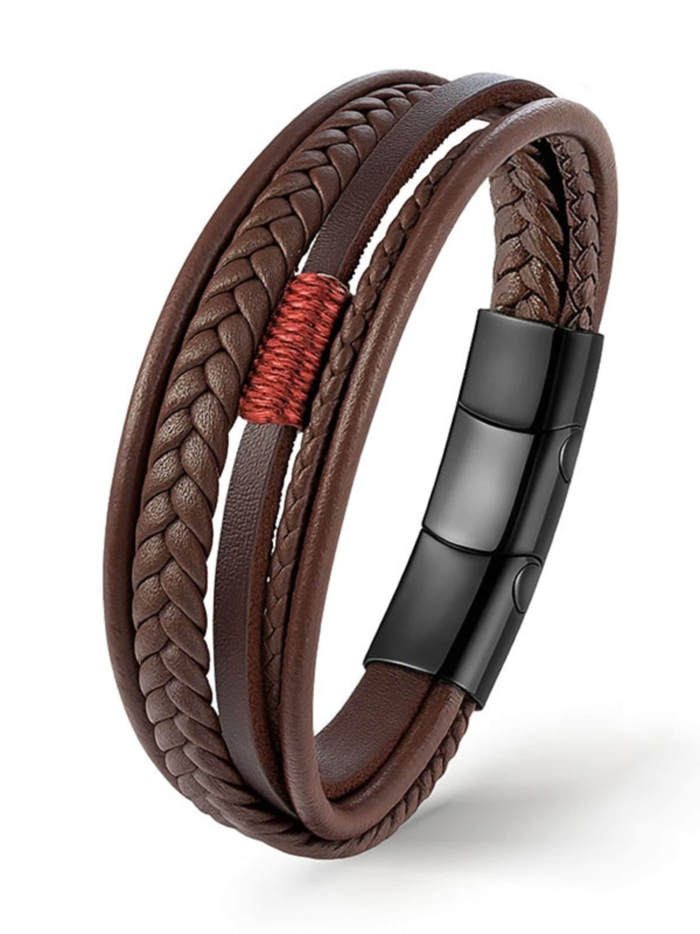 Bracelet 'LEDERARMBAND SHADOW' UNIQAL en marron : devant