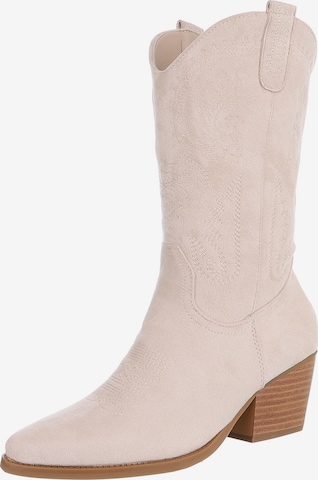 Ital-Design Stiefelette in Beige: Vorderseite