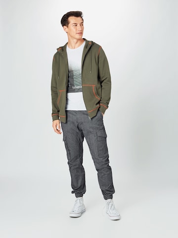 Urban Classics Regular fit Zip-Up Hoodie in Green