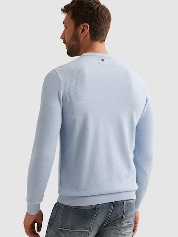 PME Legend - Jersey 'Pullover in cotton/modal with ribbed collar' en azul