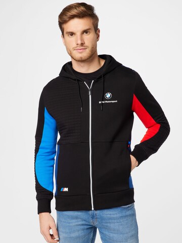 PUMA - Sudadera con cremallera deportiva 'BMW' en negro: frente