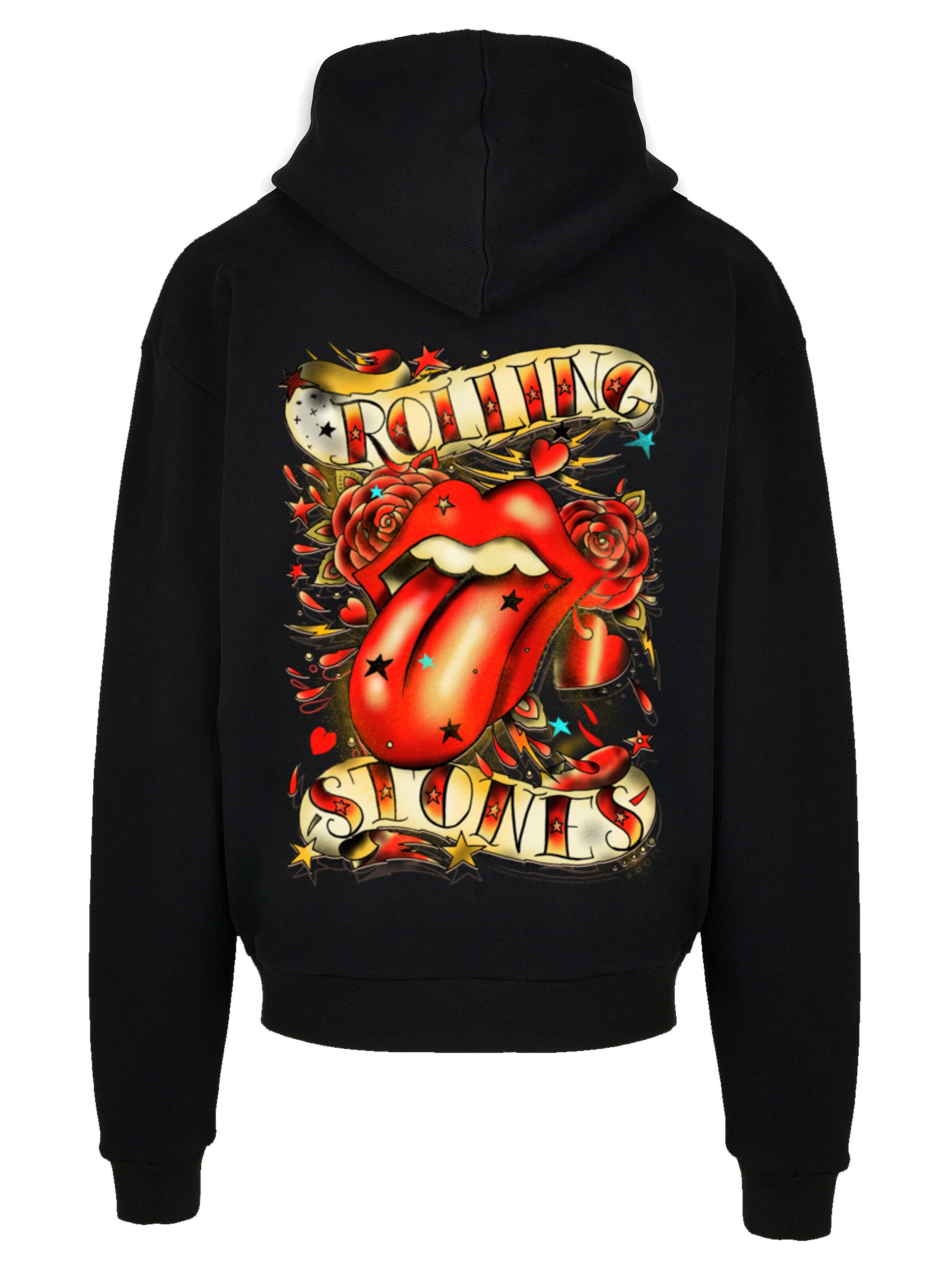 Sweat-shirt 'The Rolling Stones Tongue And Stars' F4NT4STIC en noir