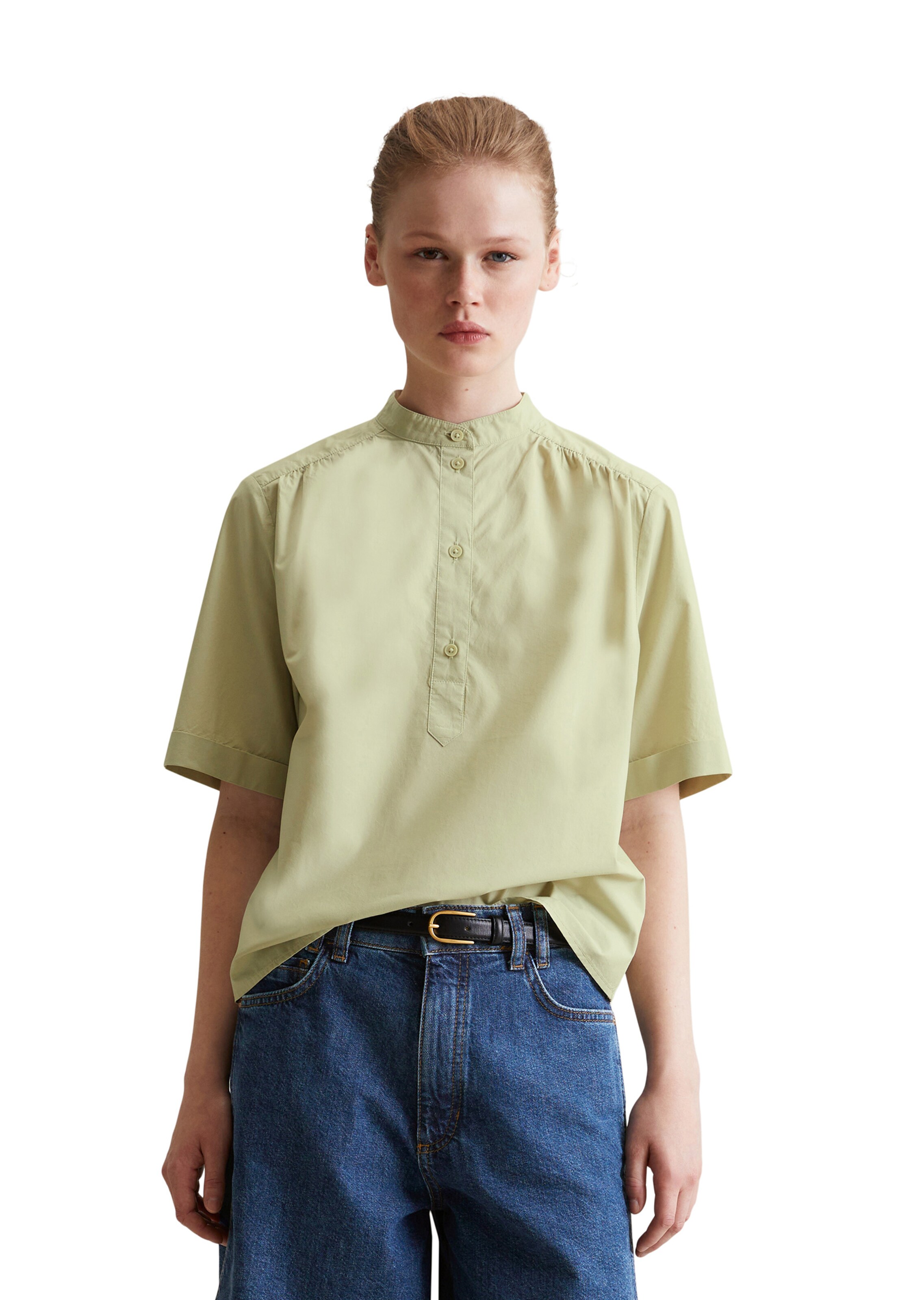 Marc O'Polo DENIM Blouse in Green: front