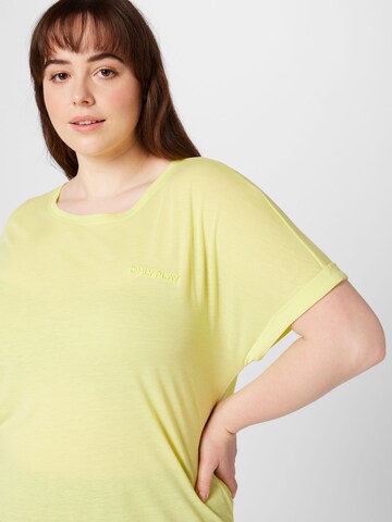 Only Play Curvy Performance Shirt 'FREI' in Yellow