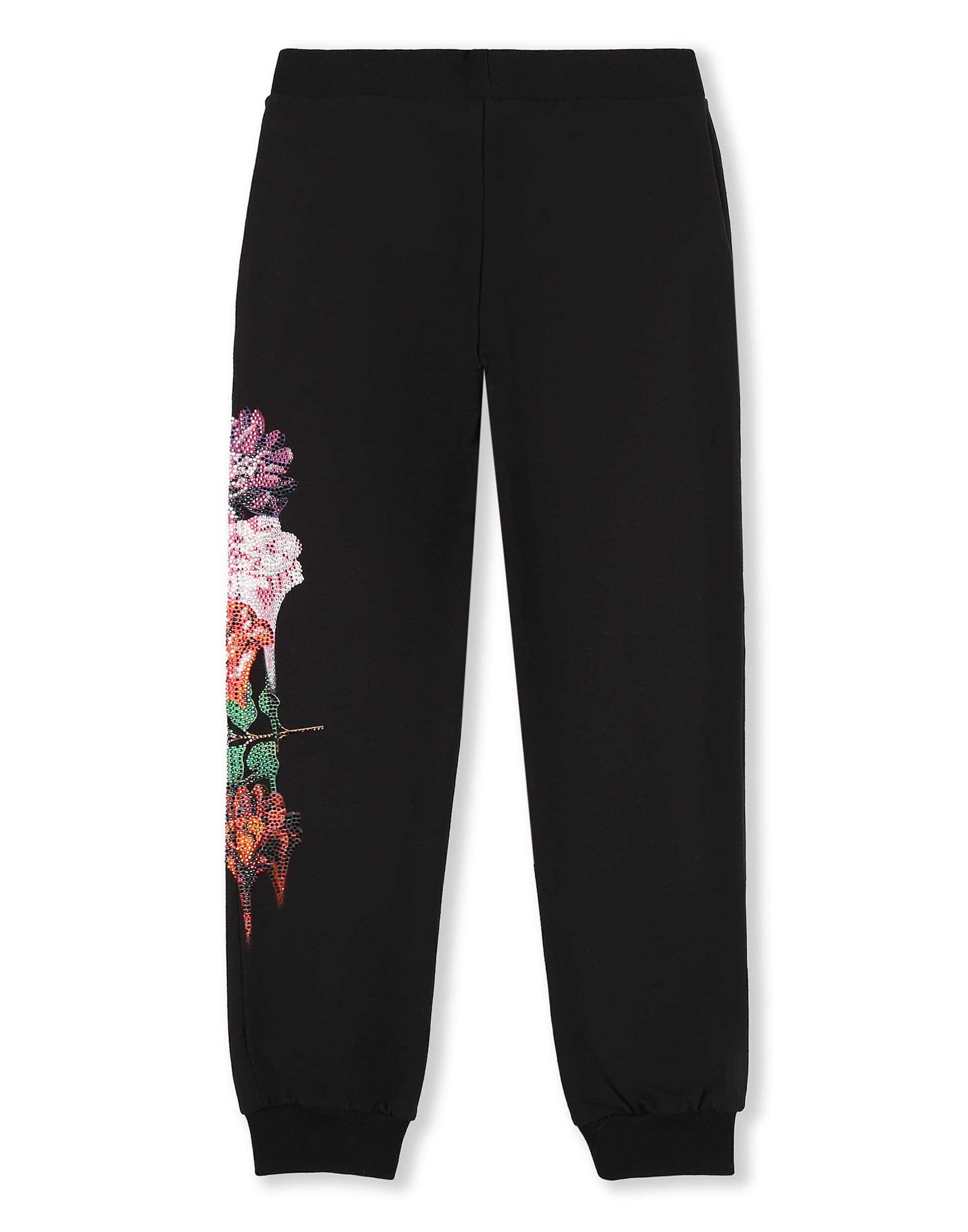 Philipp Plein - Tapered Calças 'Flowers' em preto
