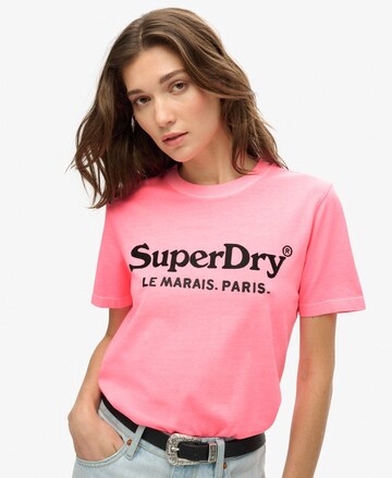 Tricou de la Superdry pe roz: față