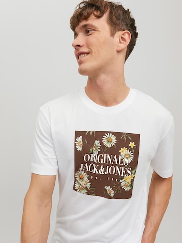 JACK & JONES Majica 'Flores' | bela barva