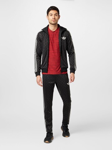 ADIDAS ORIGINALS Zip-Up Hoodie 'Adicolor 70S Monogram' in Black