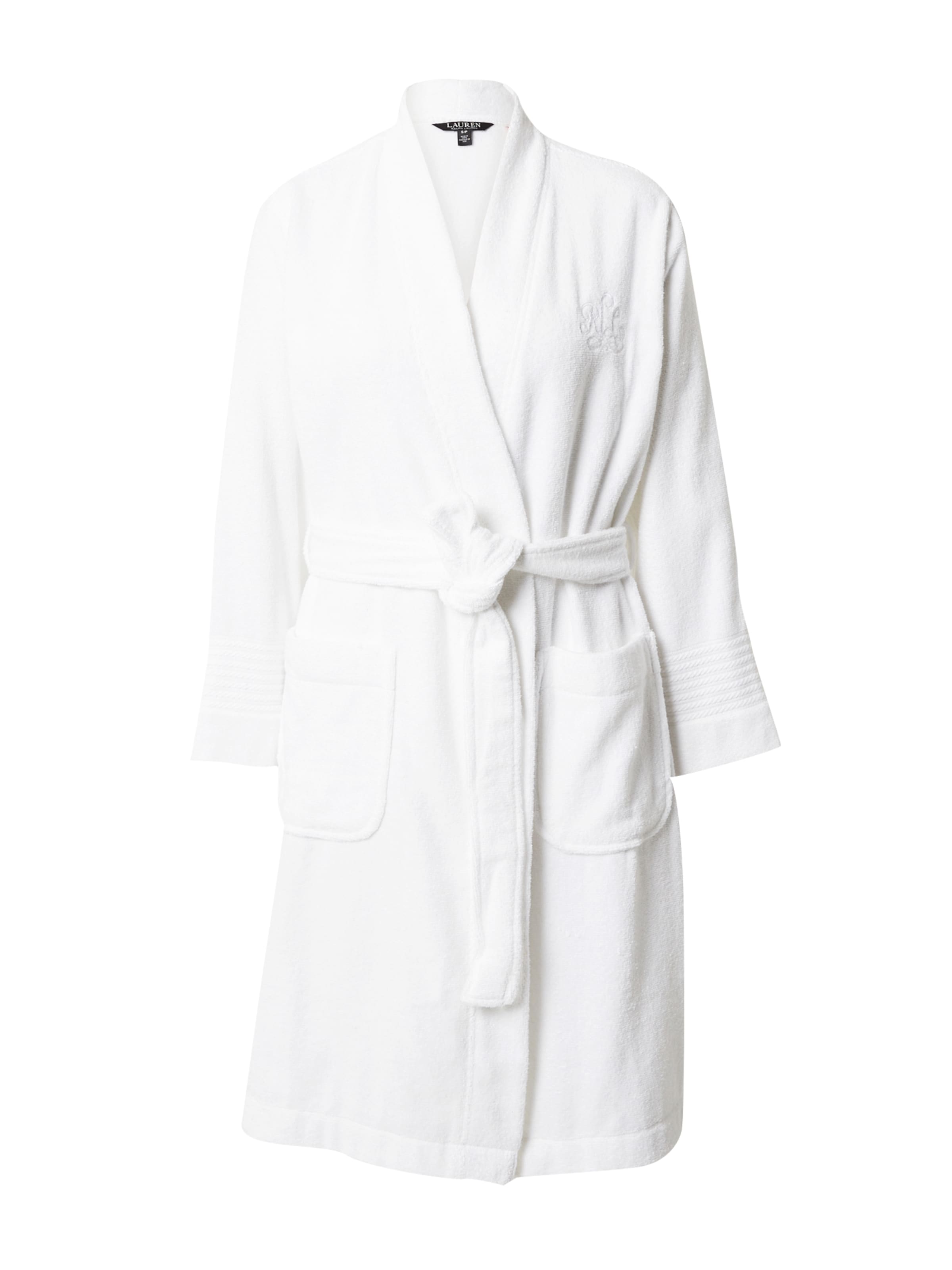 Peignoir court Lauren Ralph Lauren en blanc : devant