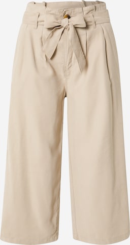 ONLY Pleat-Front Pants 'Aminta-Aris' in Beige: front