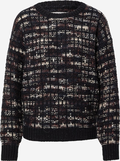 PULZ Jeans Sweater 'TOKYO' in Brown / Dark grey / Black / White, Item view