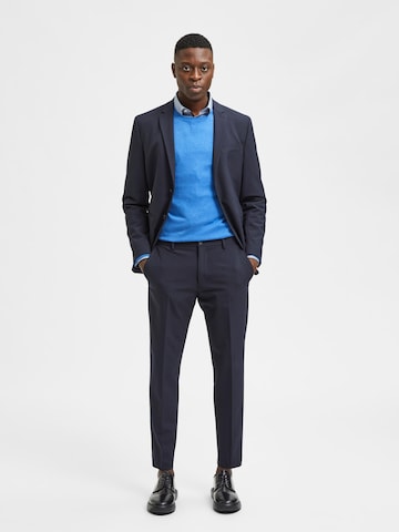 SELECTED HOMME Slim fit Pleated Pants 'Josh' in Blue