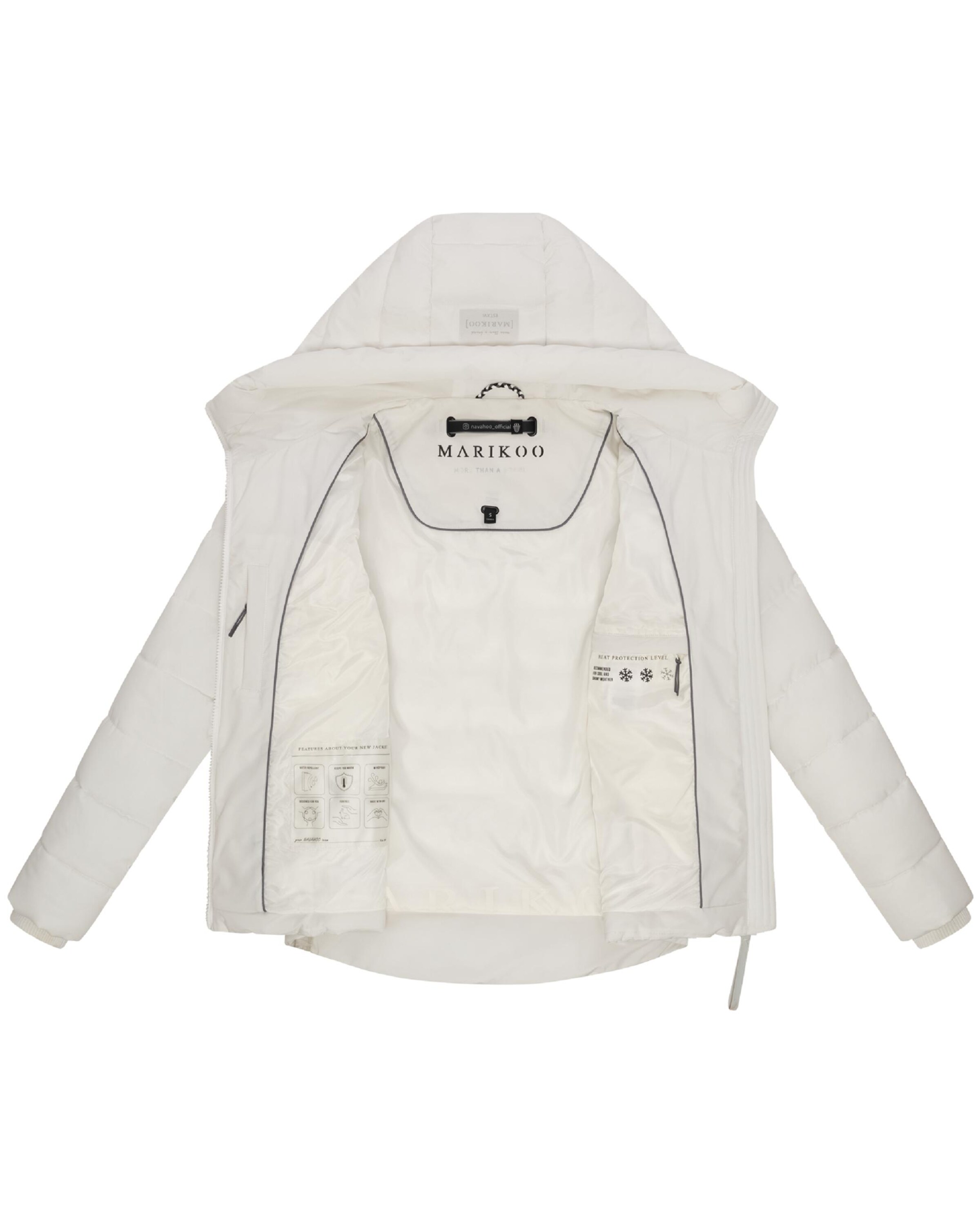 Geacă de iarnă 'Tayenaa 16' de la MARIKOO pe alb