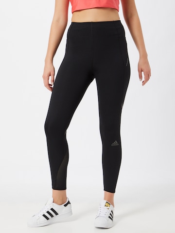 ADIDAS SPORTSWEAR Skinny Workout Pants 'How We Do' in Black: front