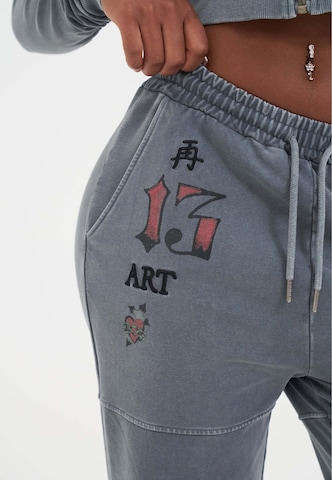 Wide Leg Pantalon Ed Hardy en gris