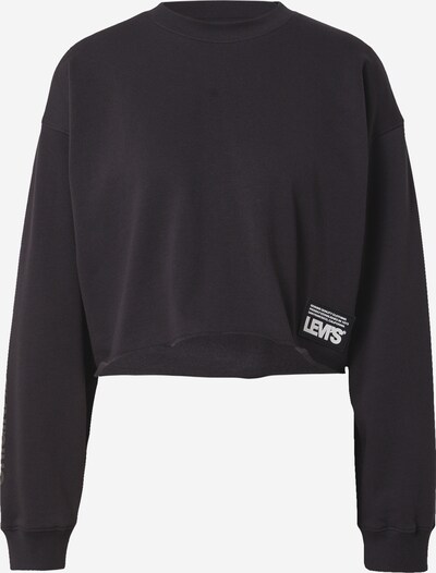 LEVI'S ® Sweatshirt 'GR Carla Raw Cut Crew' in de kleur Donkergrijs / Zwart / Wit, Productweergave