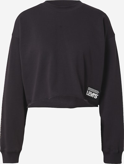 LEVI'S ® Sweatshirt 'GR Carla Raw Cut Crew' i mörkgrå / svart / vit, Produktvy