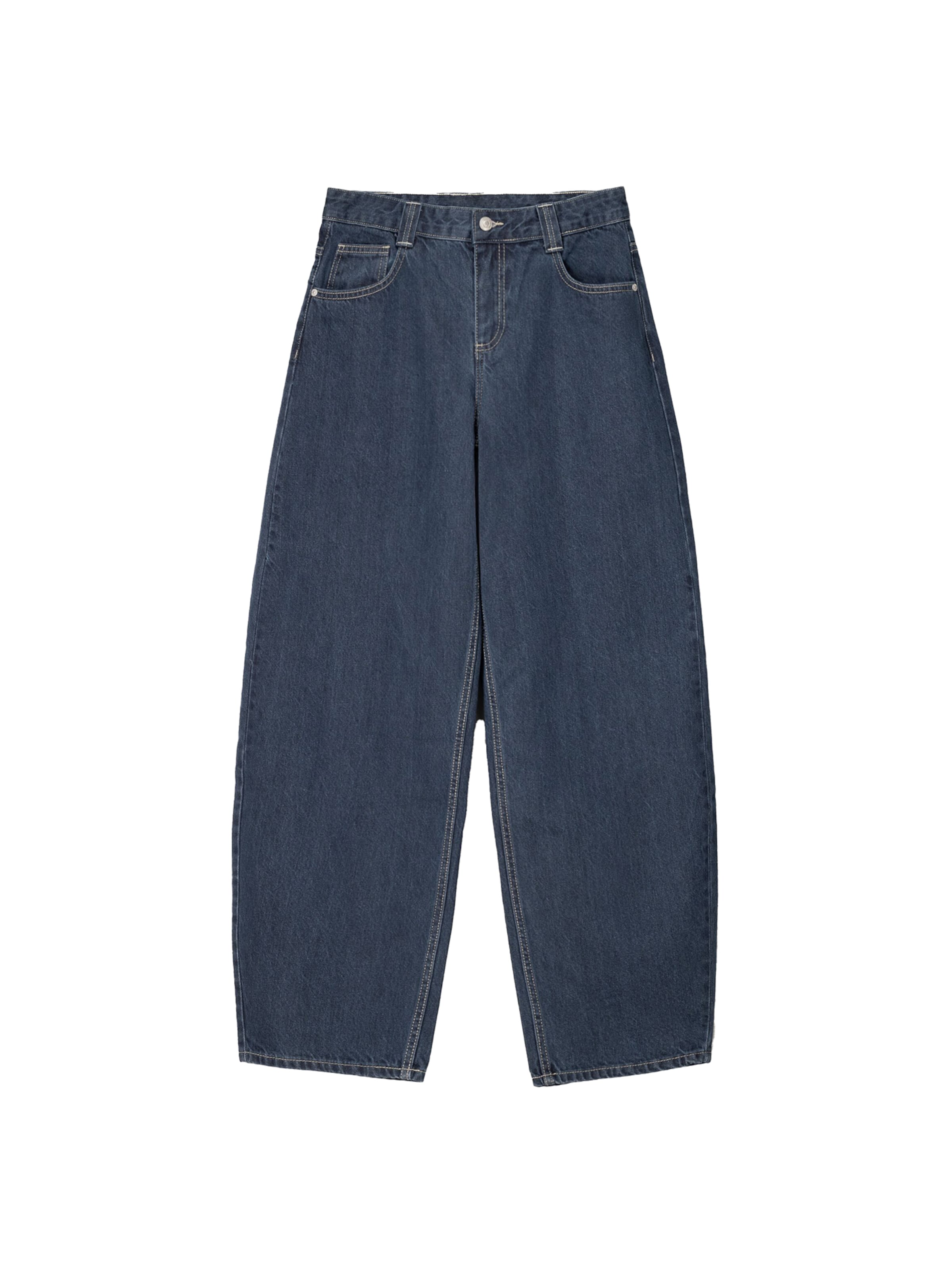 Bershka Baggy Džíny – modrá: přední strana