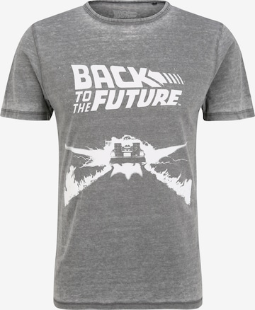Recovered T-Shirt 'Back to the Future Delorean' in Grau: predná strana