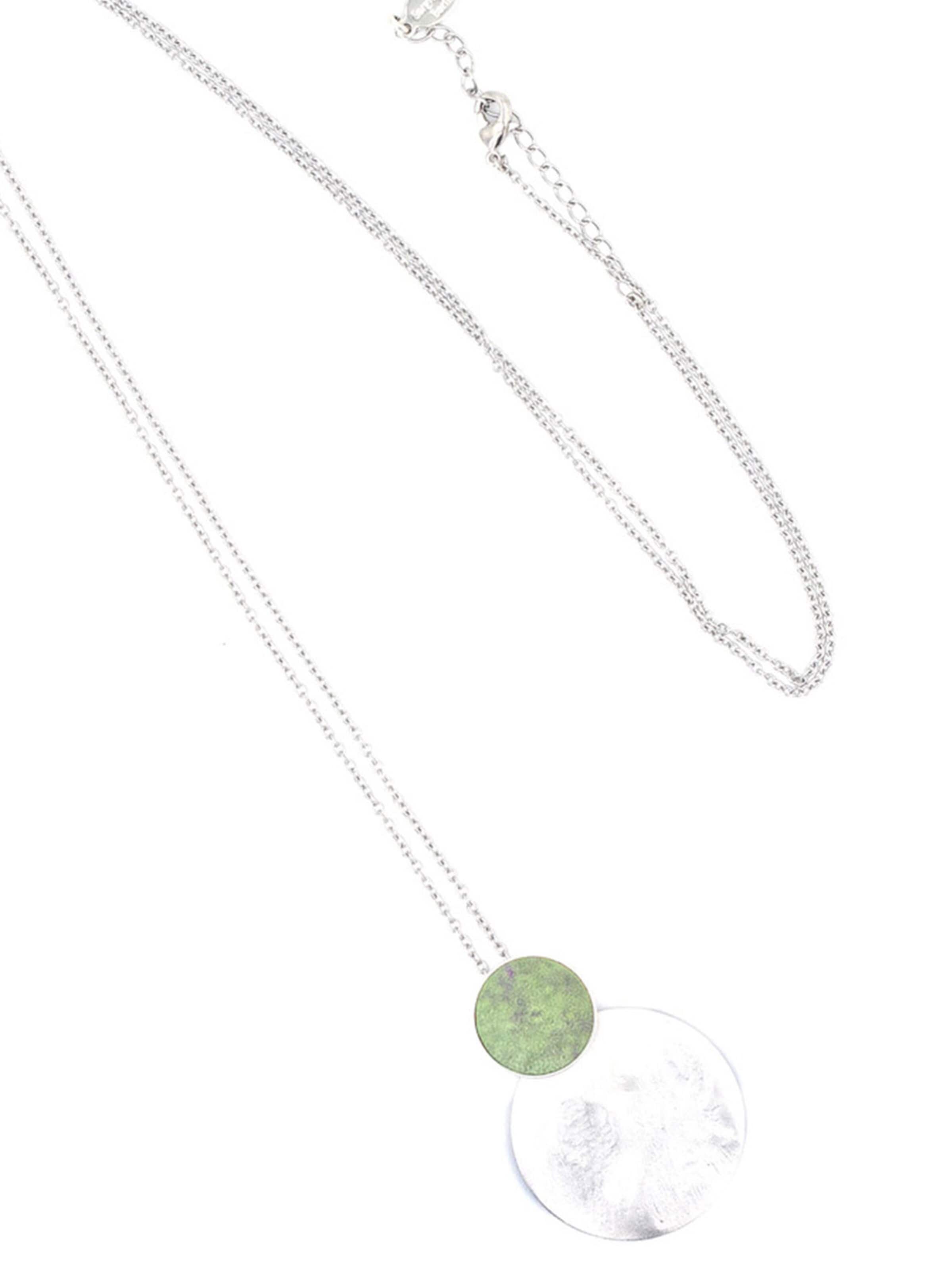 Sergio EngelLančić 'Patina Kette 08 Lange Edelstahlkette mit farbigem Patinaplättchen' - zelena boja: prednji dio