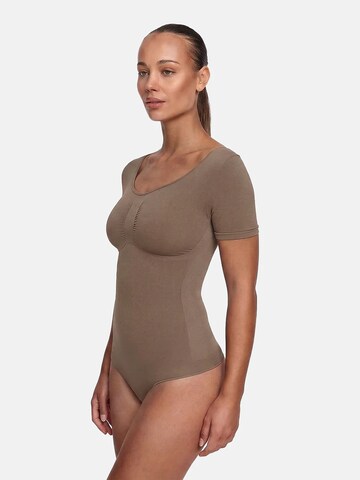 Body modelant 'T-Shirt Bodysuit Sculpting Shapewear mit Slip' cfab en marron