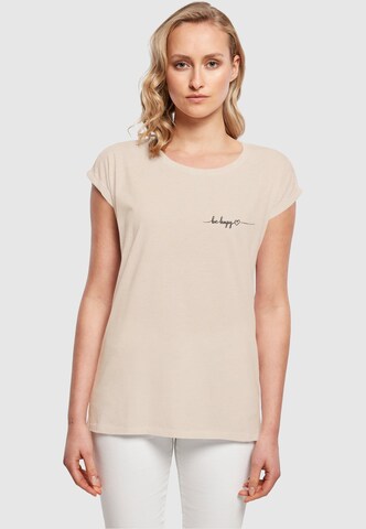 Maglietta 'Be Happy' di Merchcode in beige: frontale
