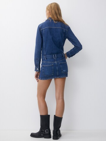 Pull&Bear Shirt Dress in Blue