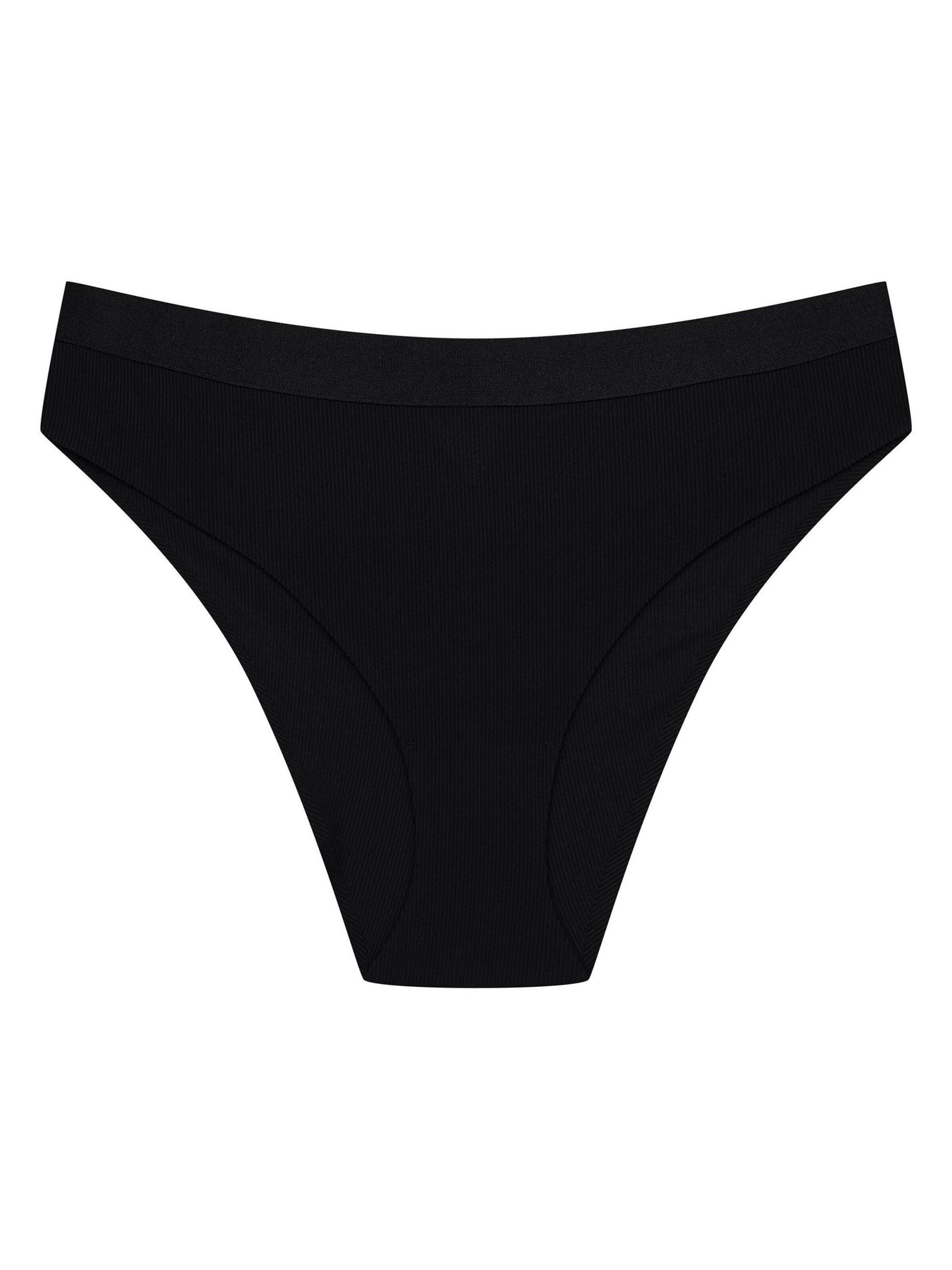 Panty 'Slip Bianco, nahtlos, lasergeschnittene Kanten, hoher Beinausschnitt' di ESOTIQ in nero