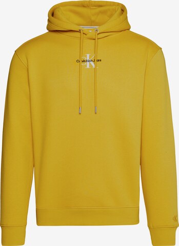 Sweat-shirt Calvin Klein Jeans en jaune : devant