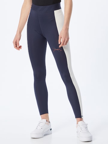 PUMA Skinny Workout Pants in Blue: front