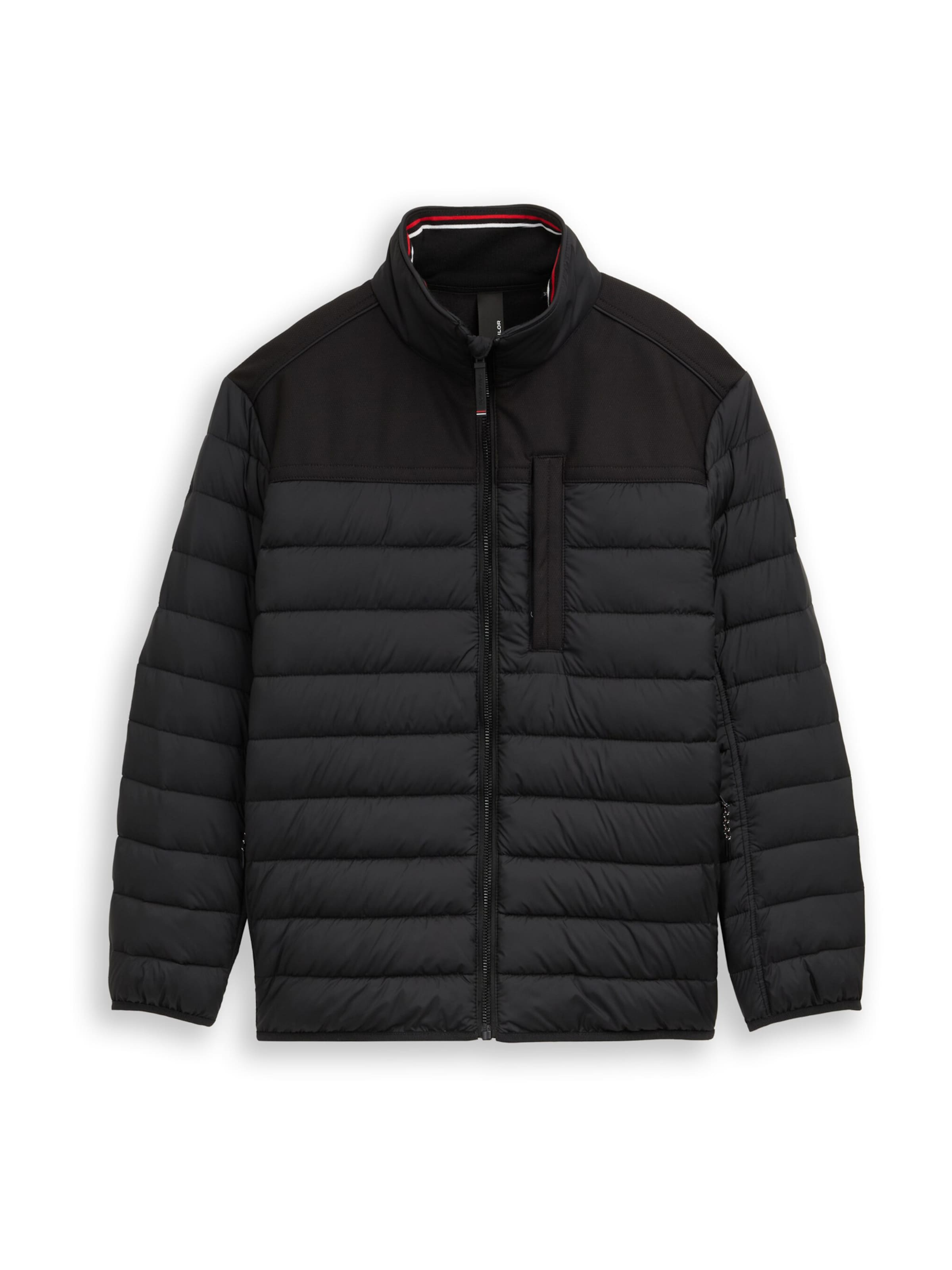 Geacă de primăvară-toamnă de la TOM TAILOR Men + pe negru: față