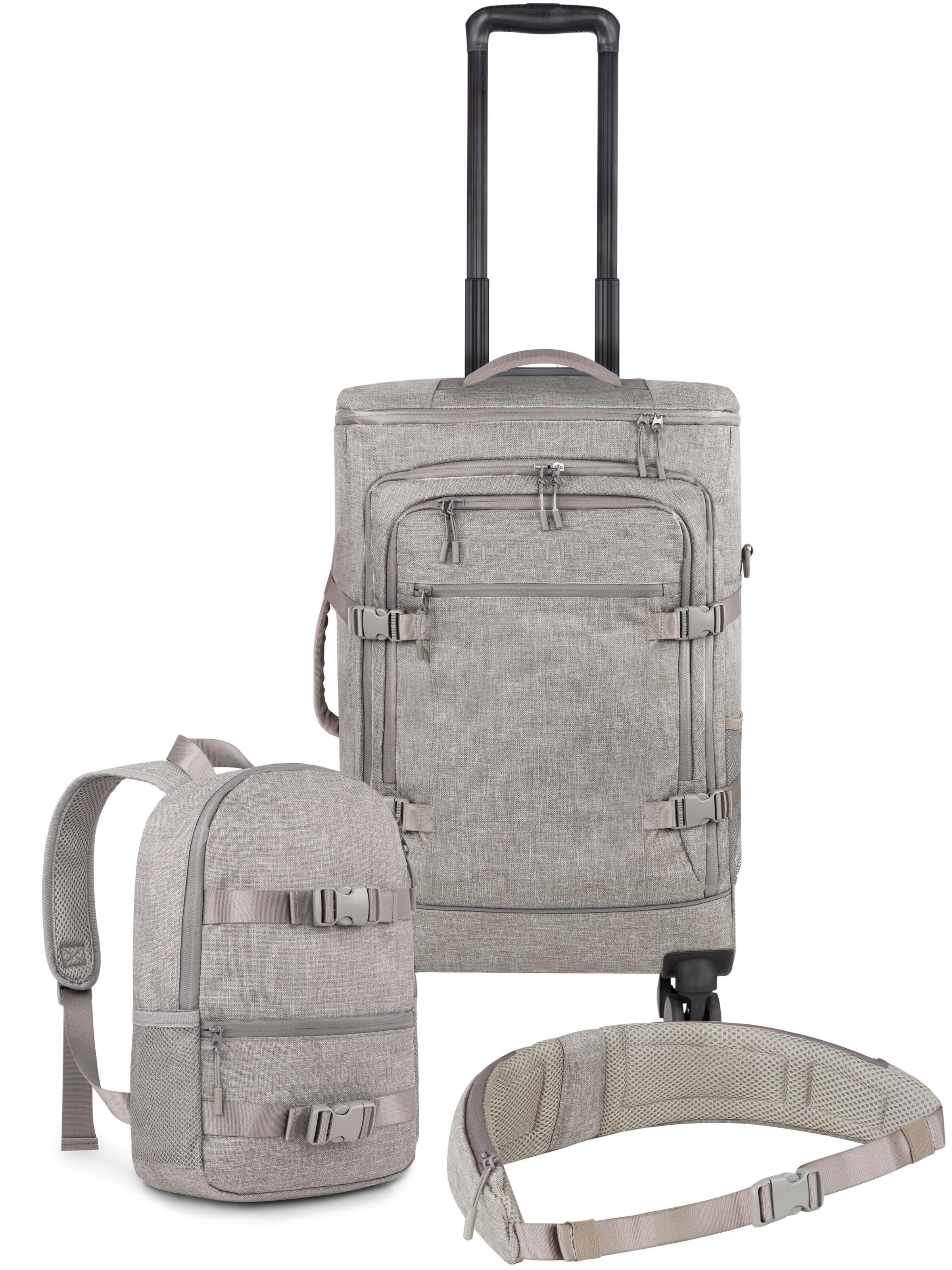 normani Trolley mit Rucksack und Hüftgurt in Beige: Vorderseite