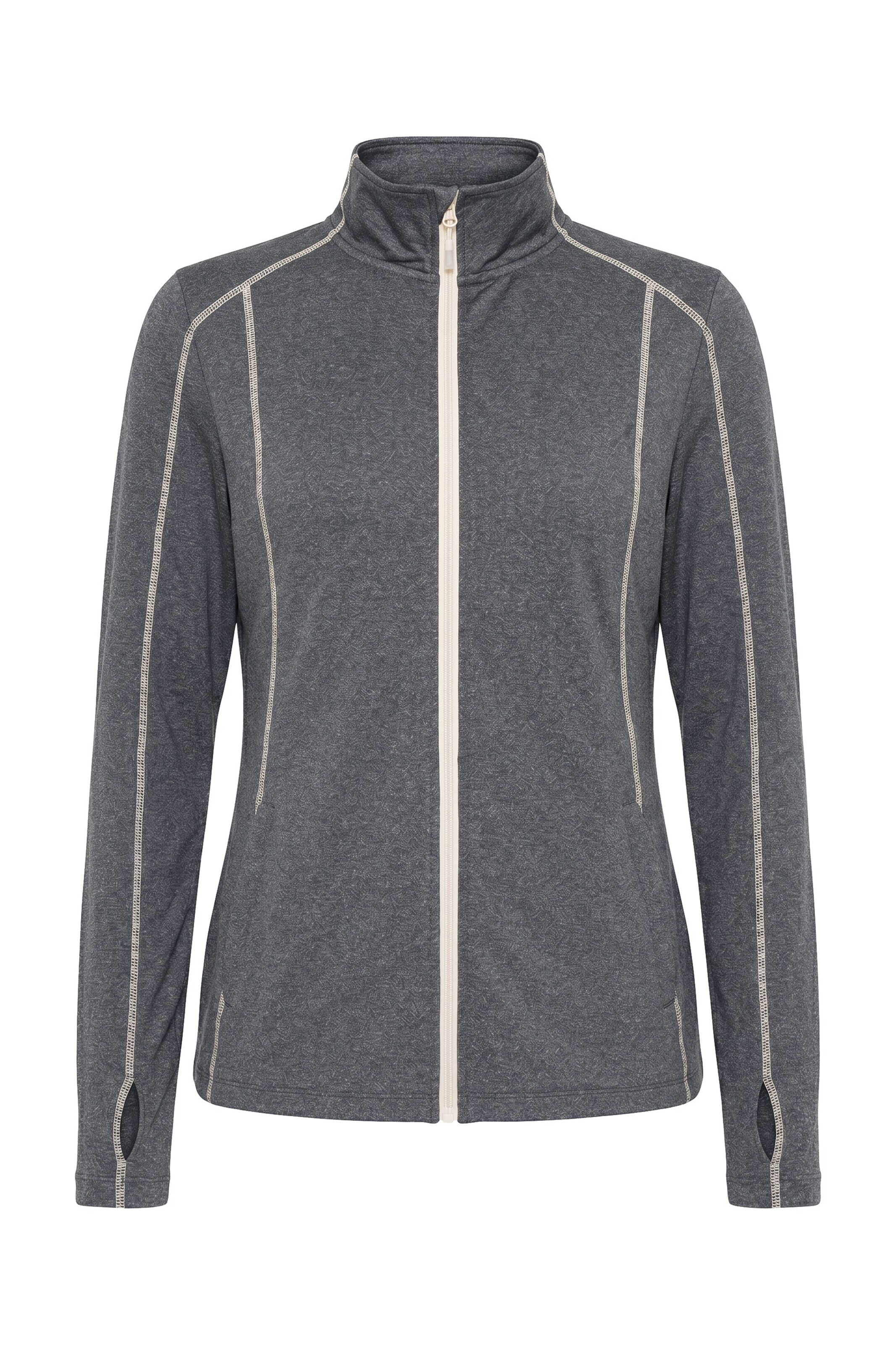 Ulla Popken Sweat jacket in Grey: front