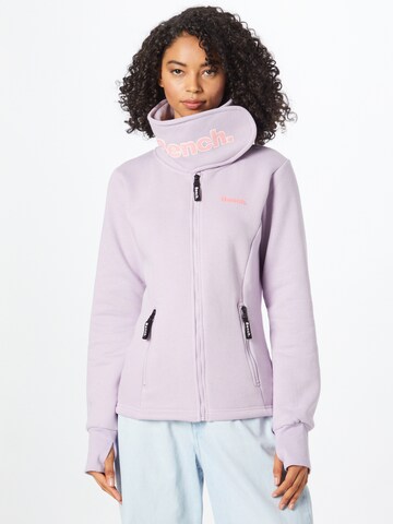 BENCH Zip-Up Hoodie 'HAYLO' in Purple: front