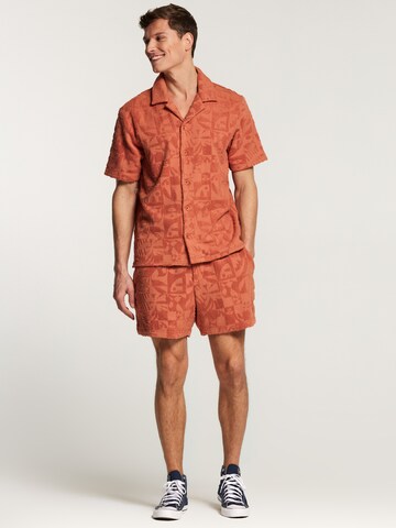 Shiwi Comfort fit Button Up Shirt 'TOWELING' in Orange