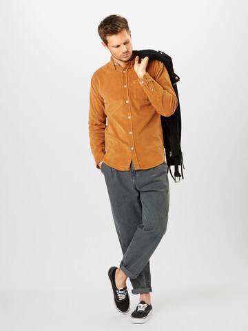 Redefined Rebel Regular fit Button Up Shirt 'Sean' in Orange