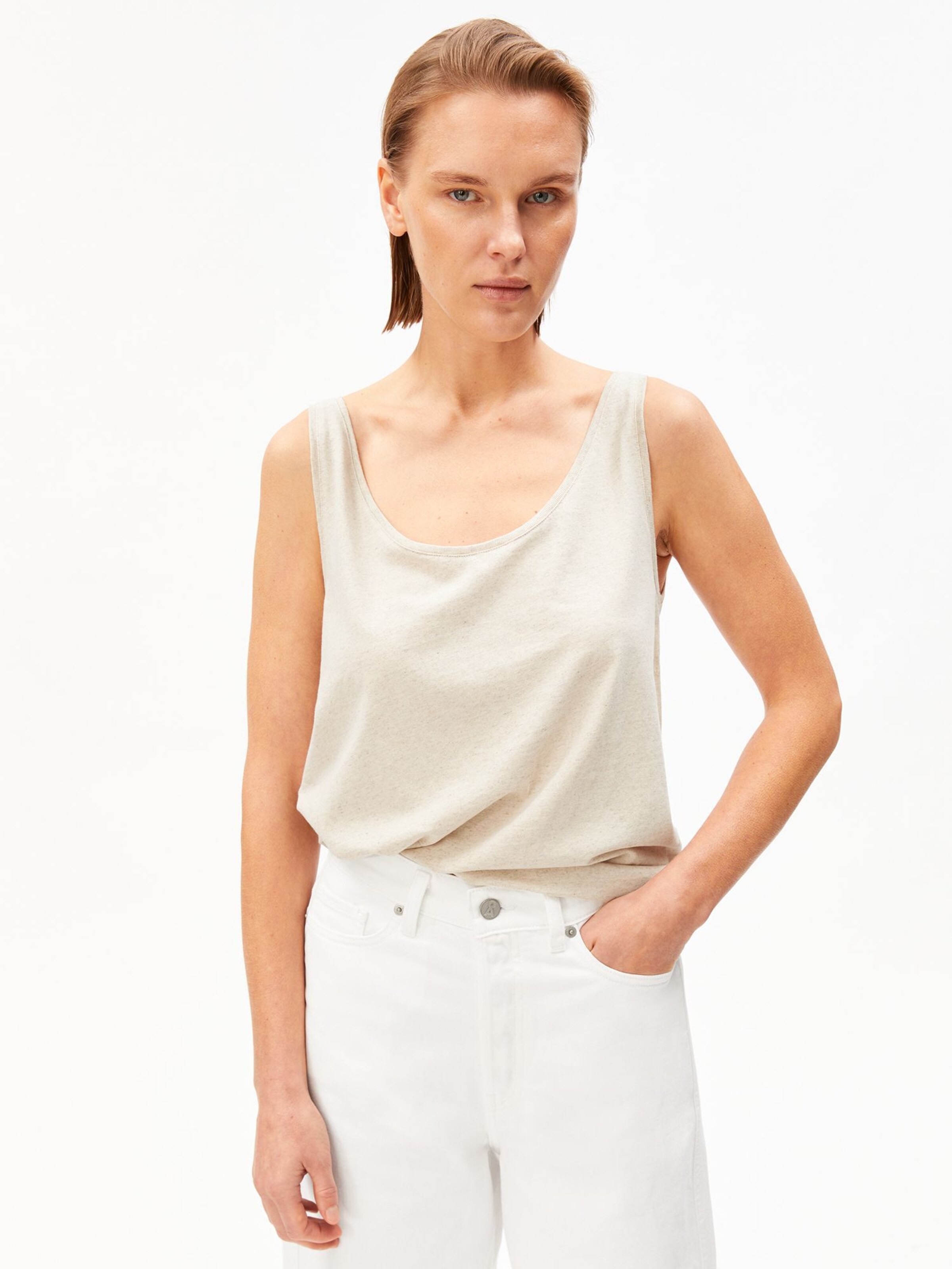 ARMEDANGELS Top in Beige: voorkant