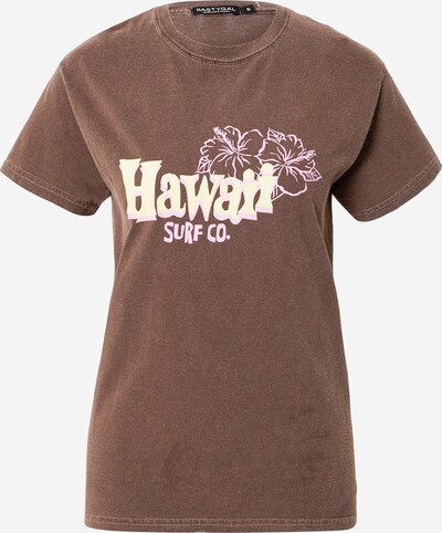Nasty Gal T-shirt 'Hawaii' en jaune clair / rose ancienne / rose clair, Vue avec produit