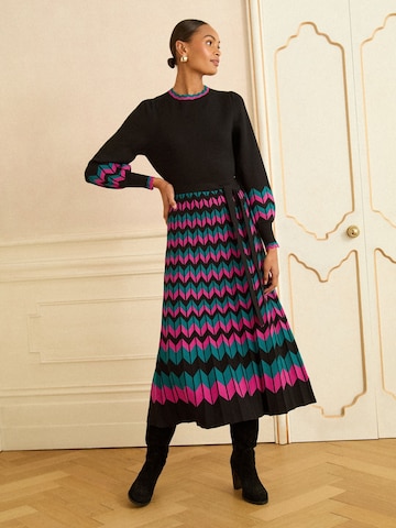 Robes en maille love & roses en noir