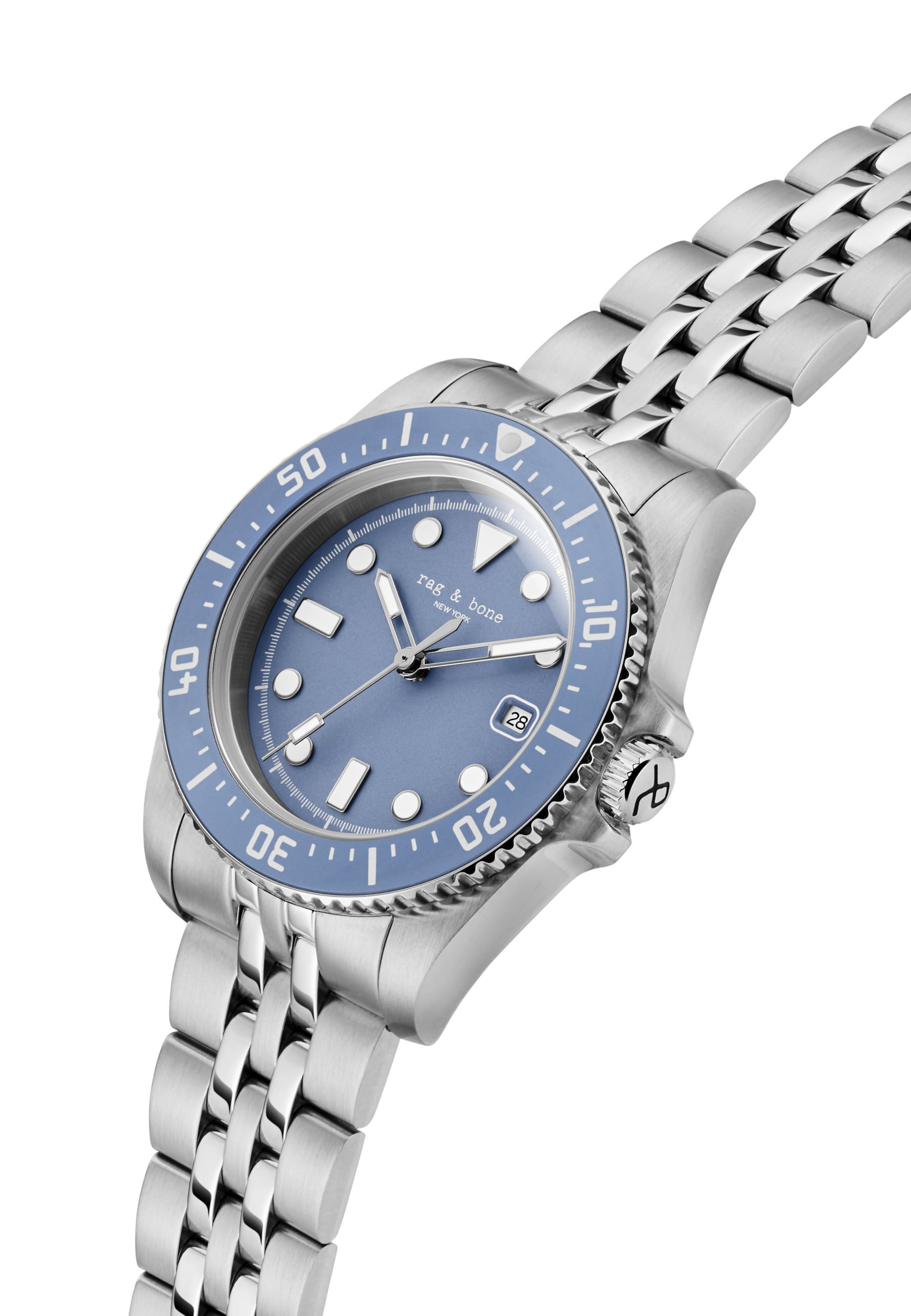 Montre à affichage analogique ' Rowan Date ' rag & bone en argent
