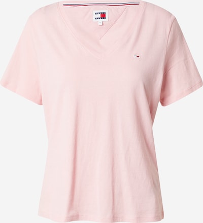 Tommy Jeans T-shirt en bleu marine / rose pastel / rouge / blanc, Vue avec produit