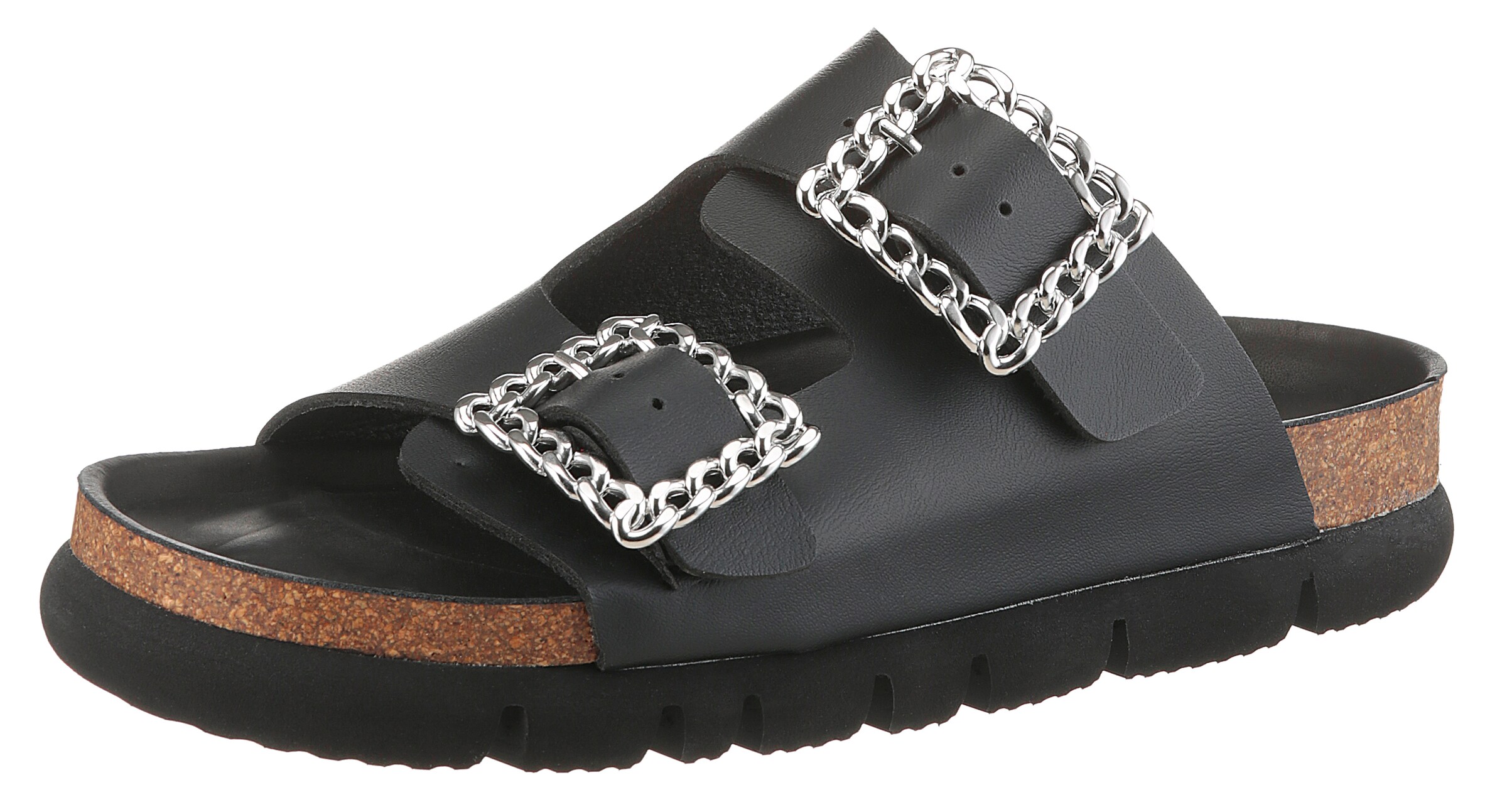 Aniston Mules in Black: front